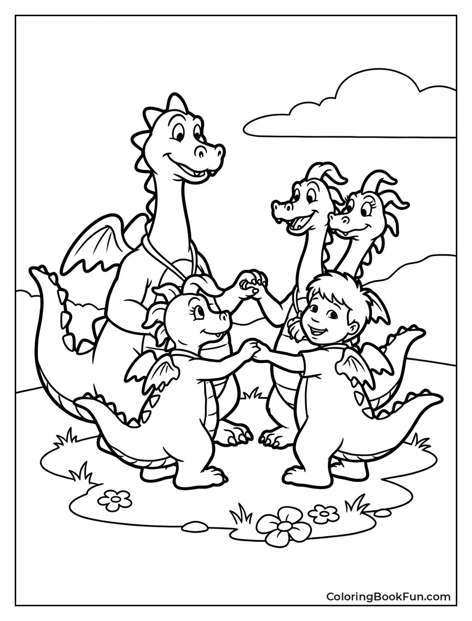 Dragons Holding Hands Circle