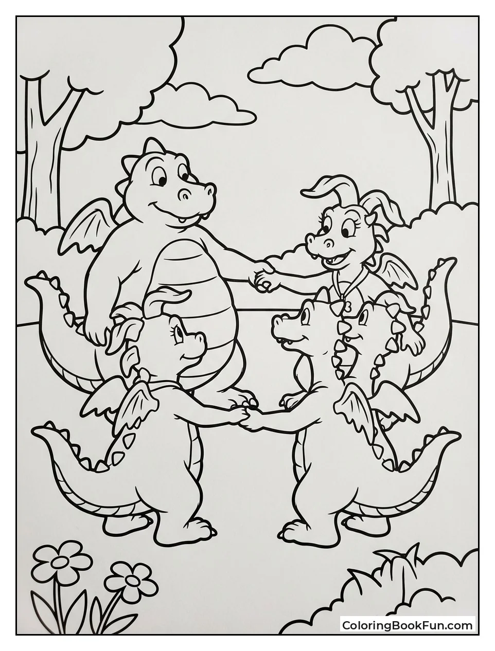 Dragons Holding Hands Circle