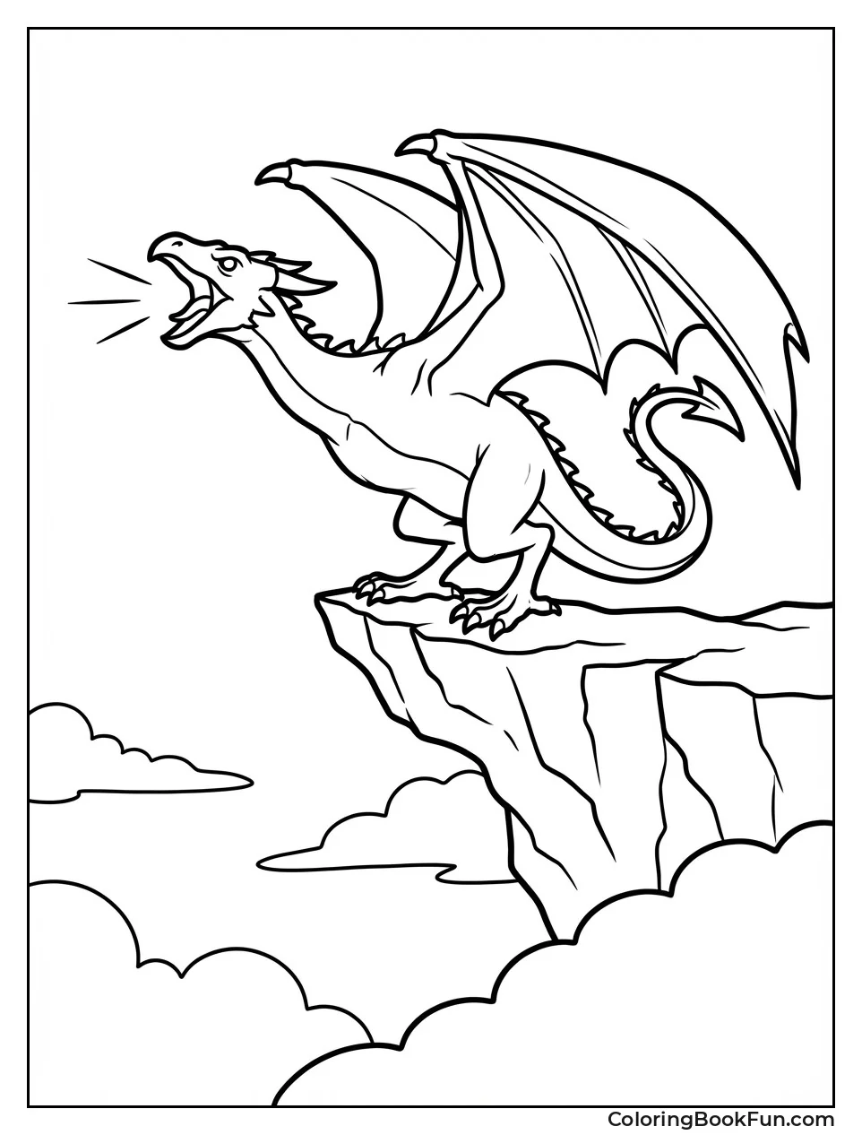 Wyvern Screeching on Cliff