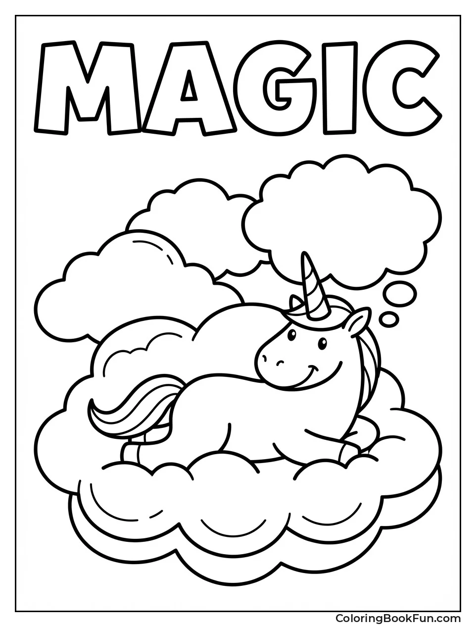 Unicorn Lounging on Clouds
