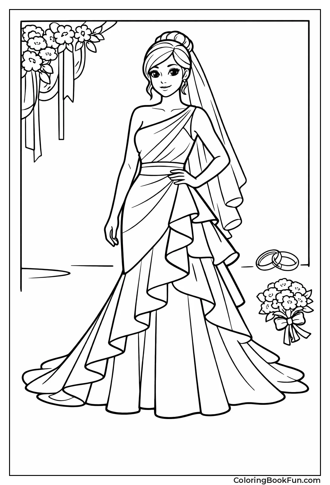 One-Shoulder Wedding Dress