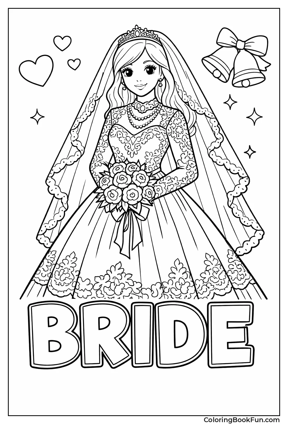 Lacy Bridal Gown with Veil