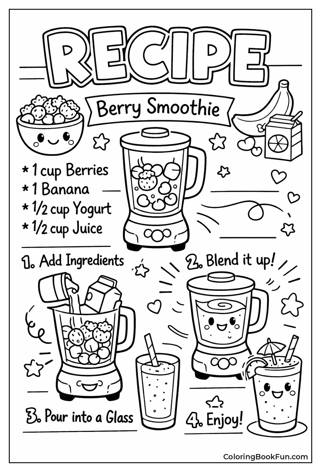 Berry Smoothie Recipe Steps