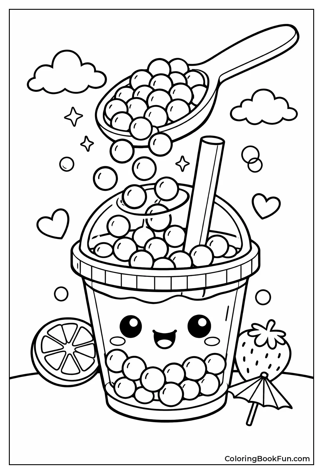 Spilling Colorful Boba Pearls