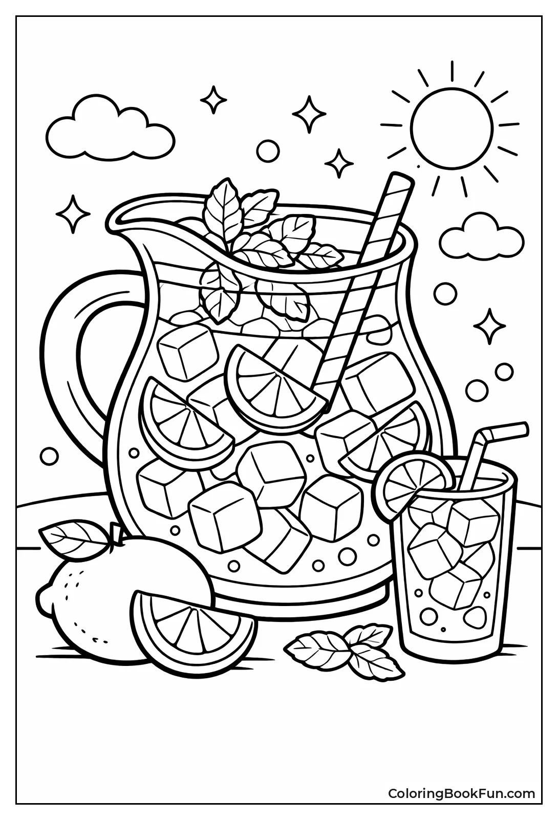 Giant Lemonade Jug with Mint