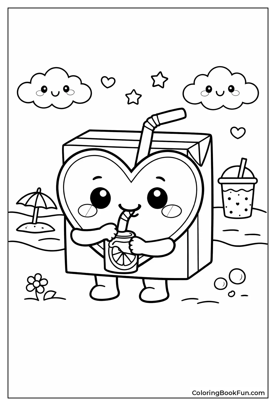 Heart Juice Box Sipping