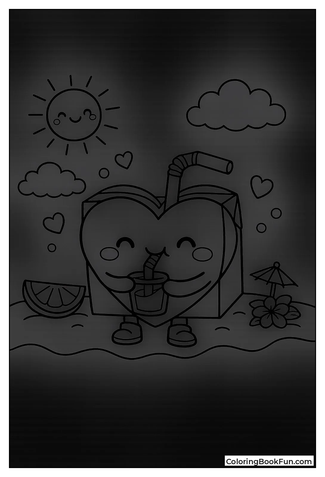 Heart Juice Box Sipping