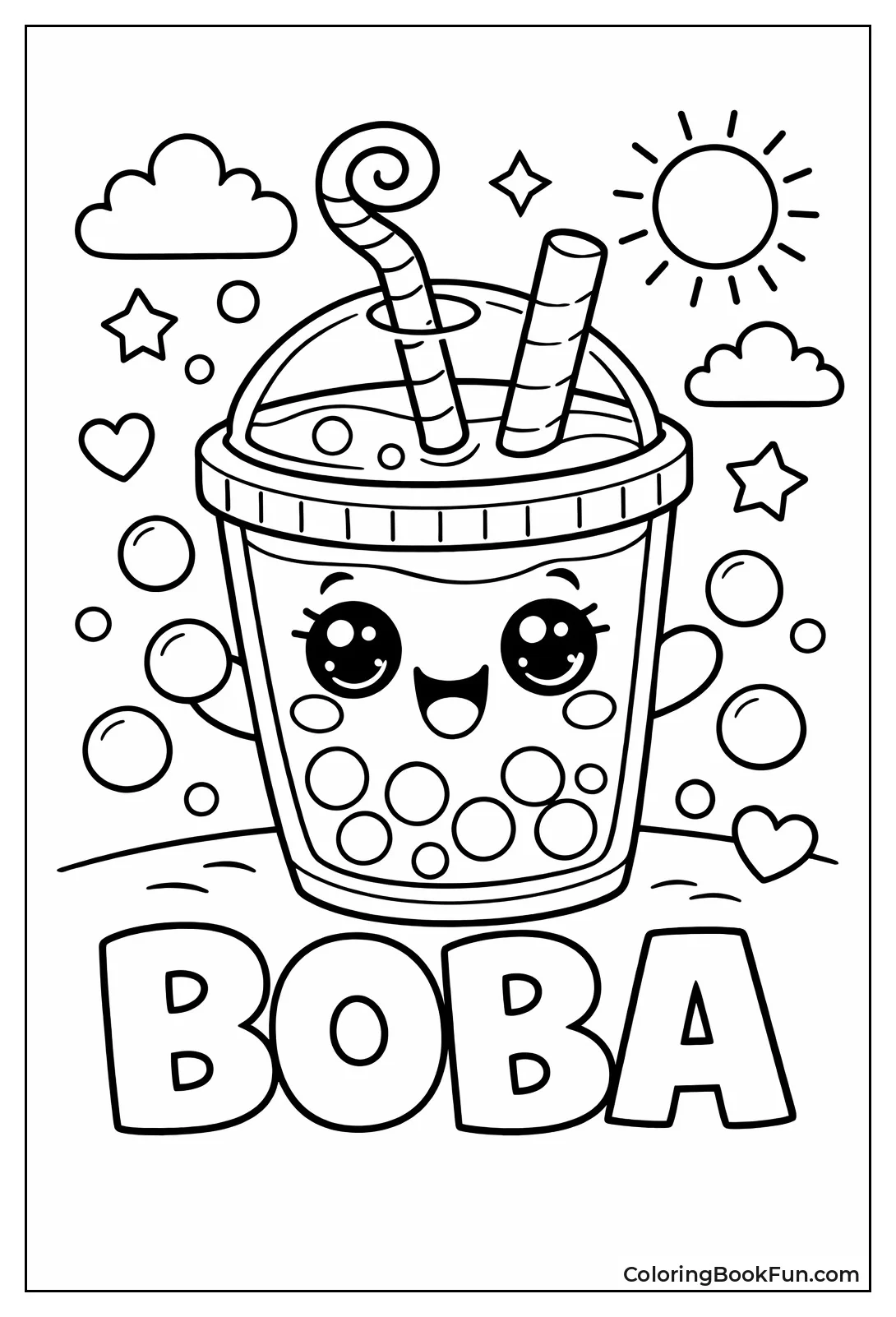 Cute Smiling Boba Tea Cup