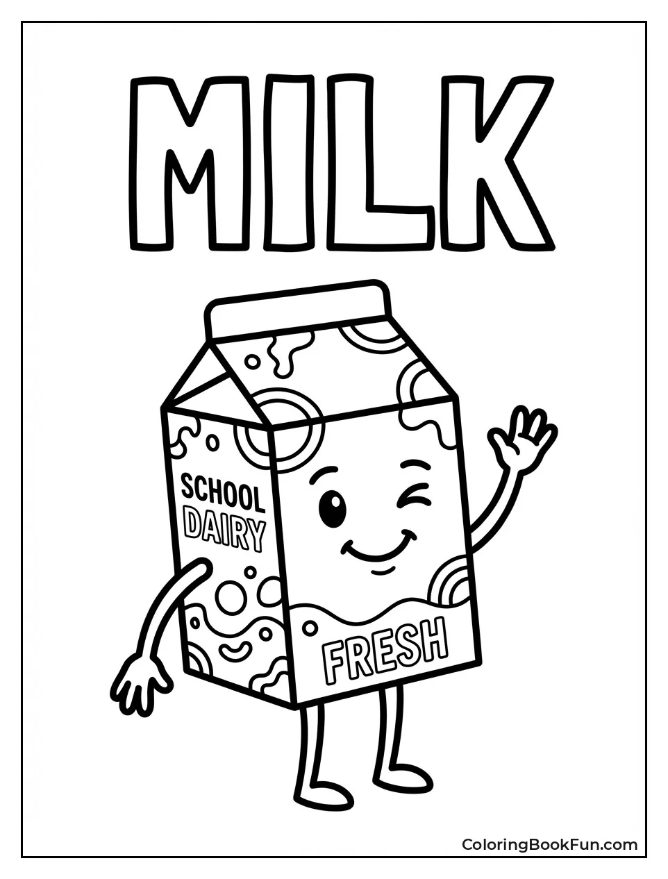 Winking Kawaii Milk Carton