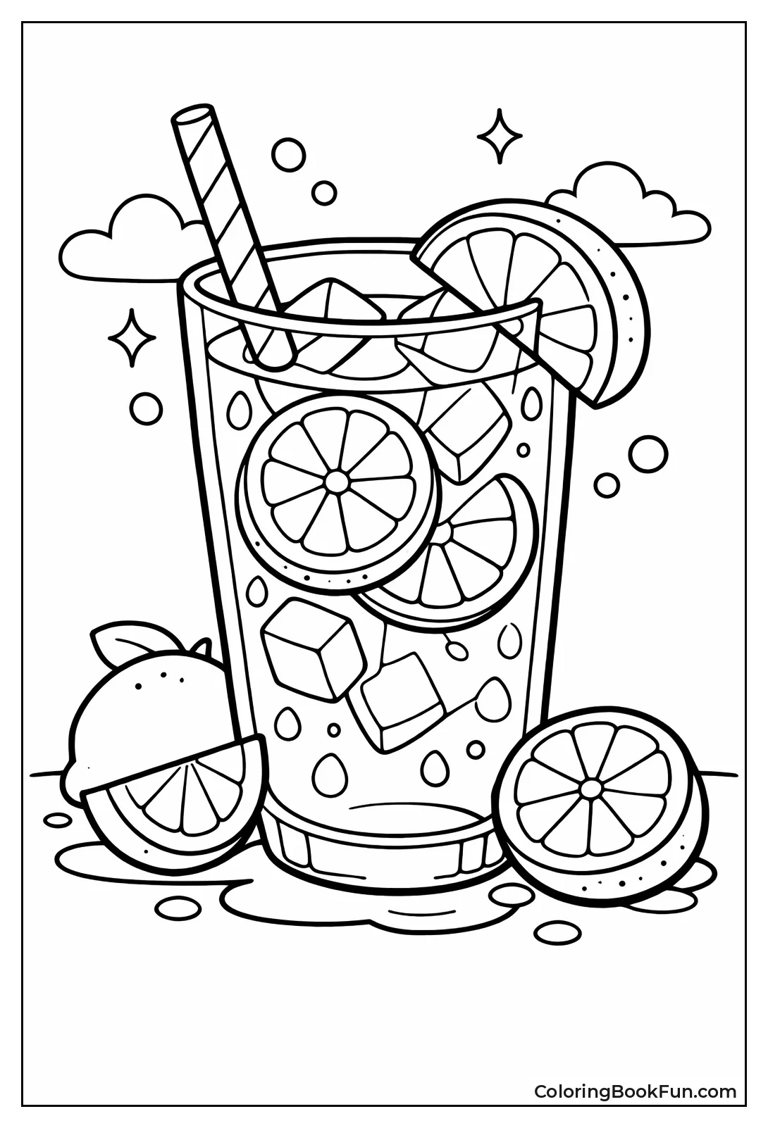 Tall Lemonade Glass with Ice