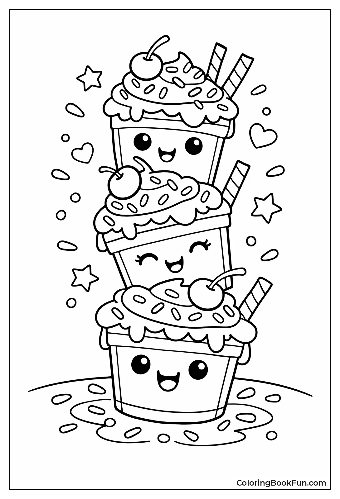 Stacked Milkshakes with Cherries