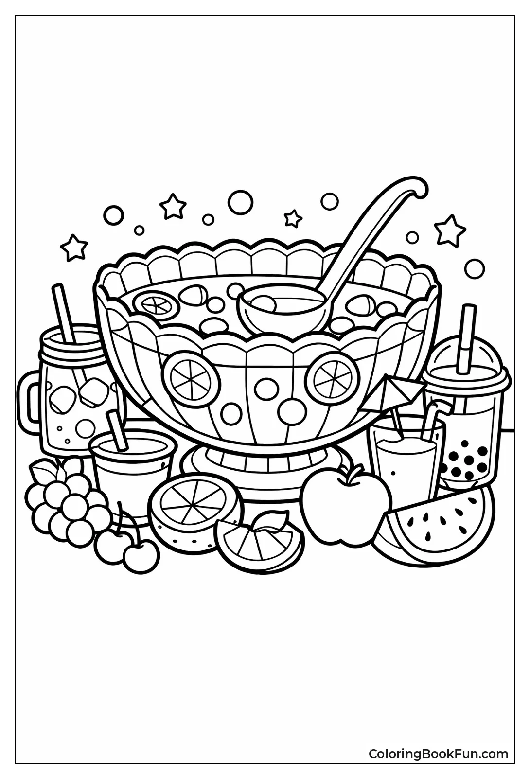 Punch Bowl with Fruits