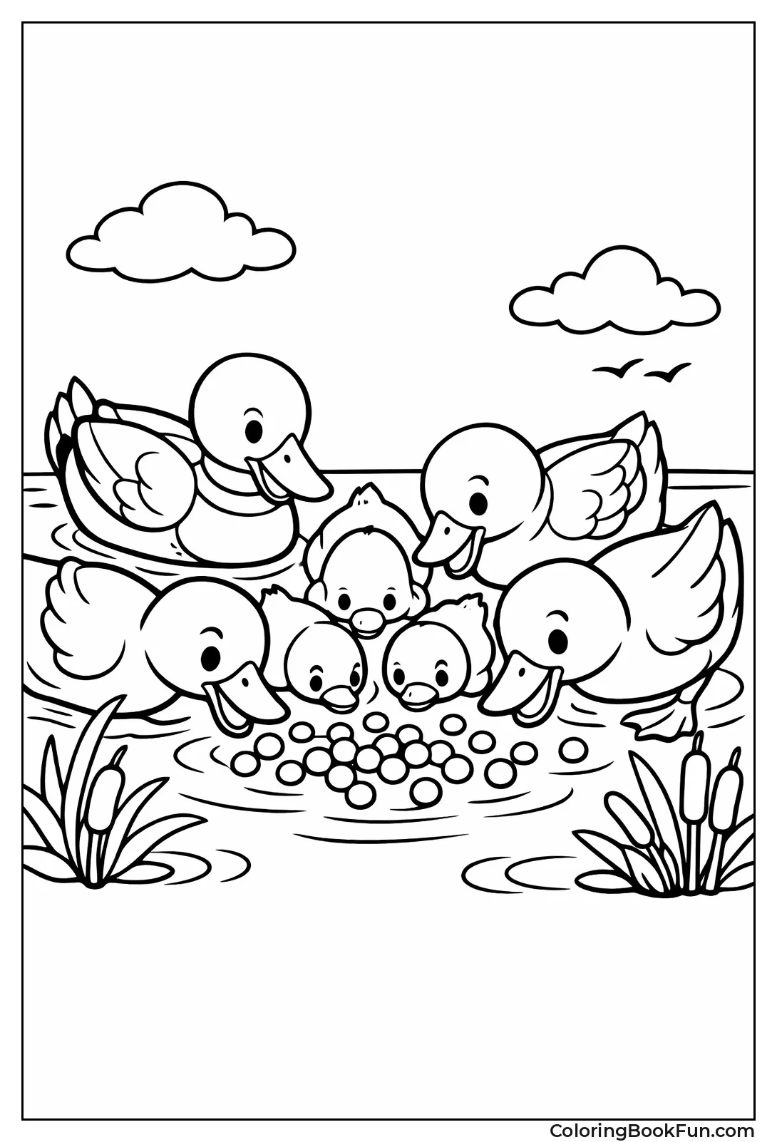 Ducks Eating Tossed Food