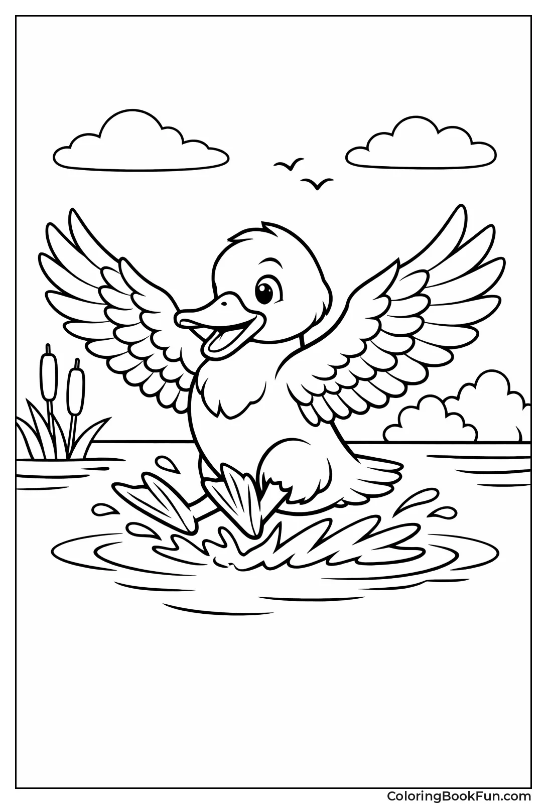 Landing Duck with Feet