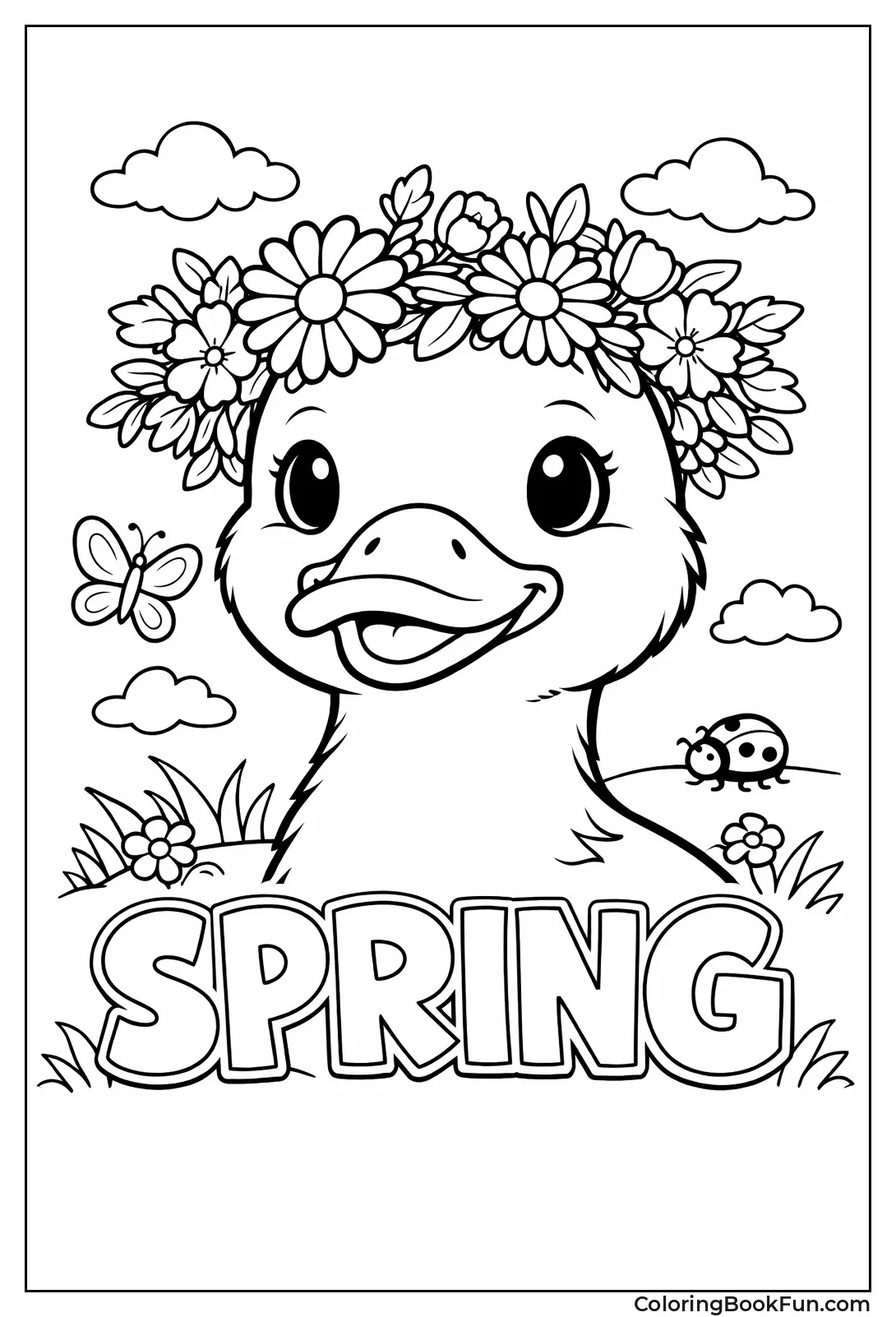 Duck with Flower Crown