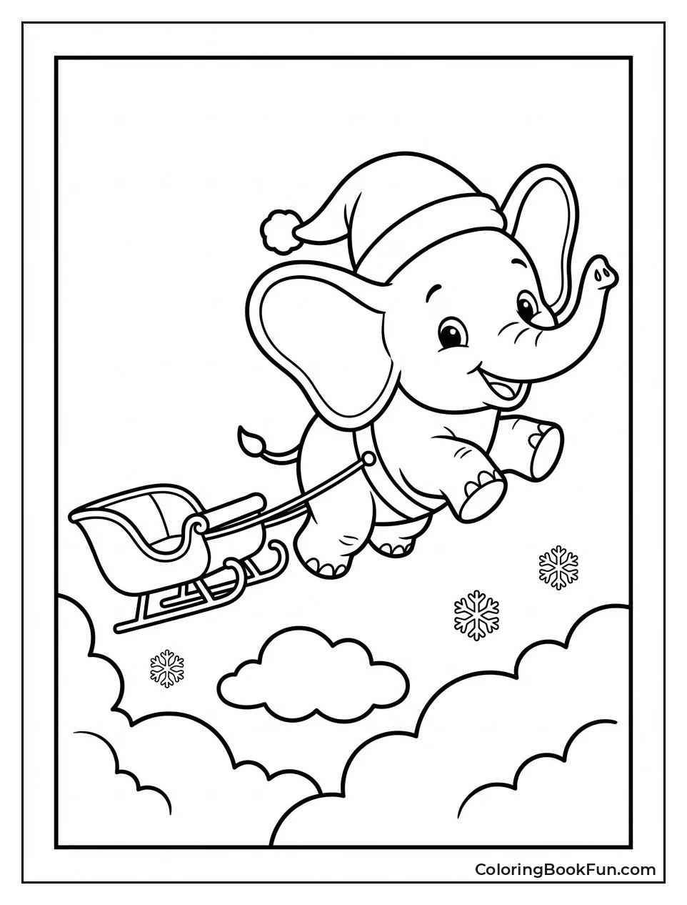 Dumbo Flying Santa Sleigh