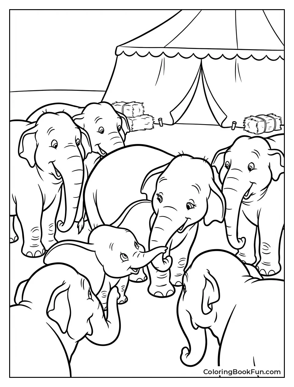 Dumbo with Family Elephants