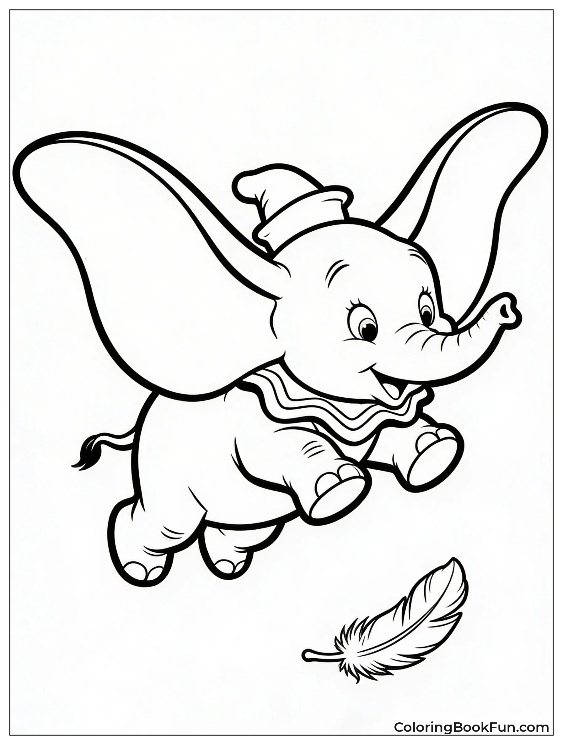 Dumbo Dropping Feather but Flying