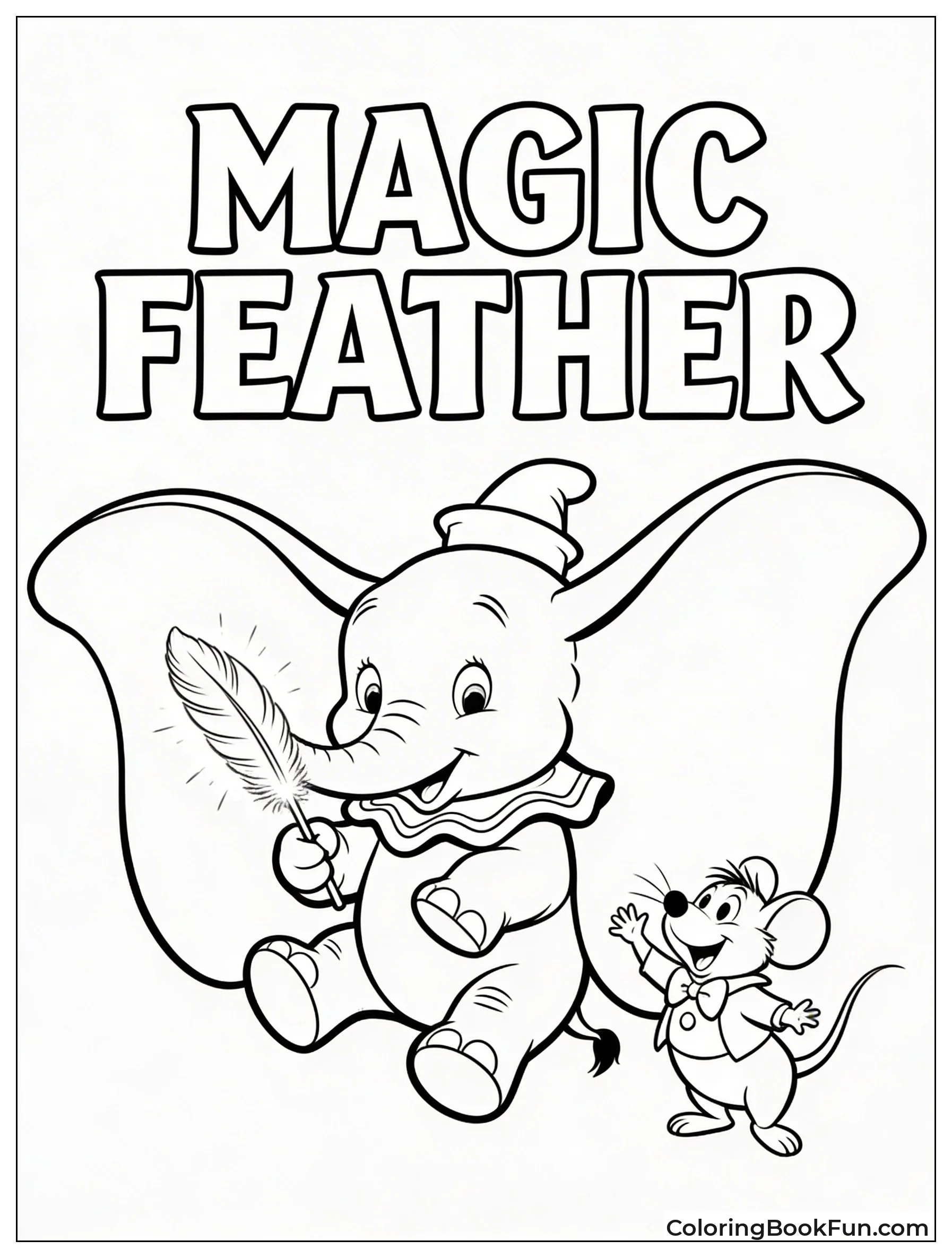 Dumbo Holding Magic Feather