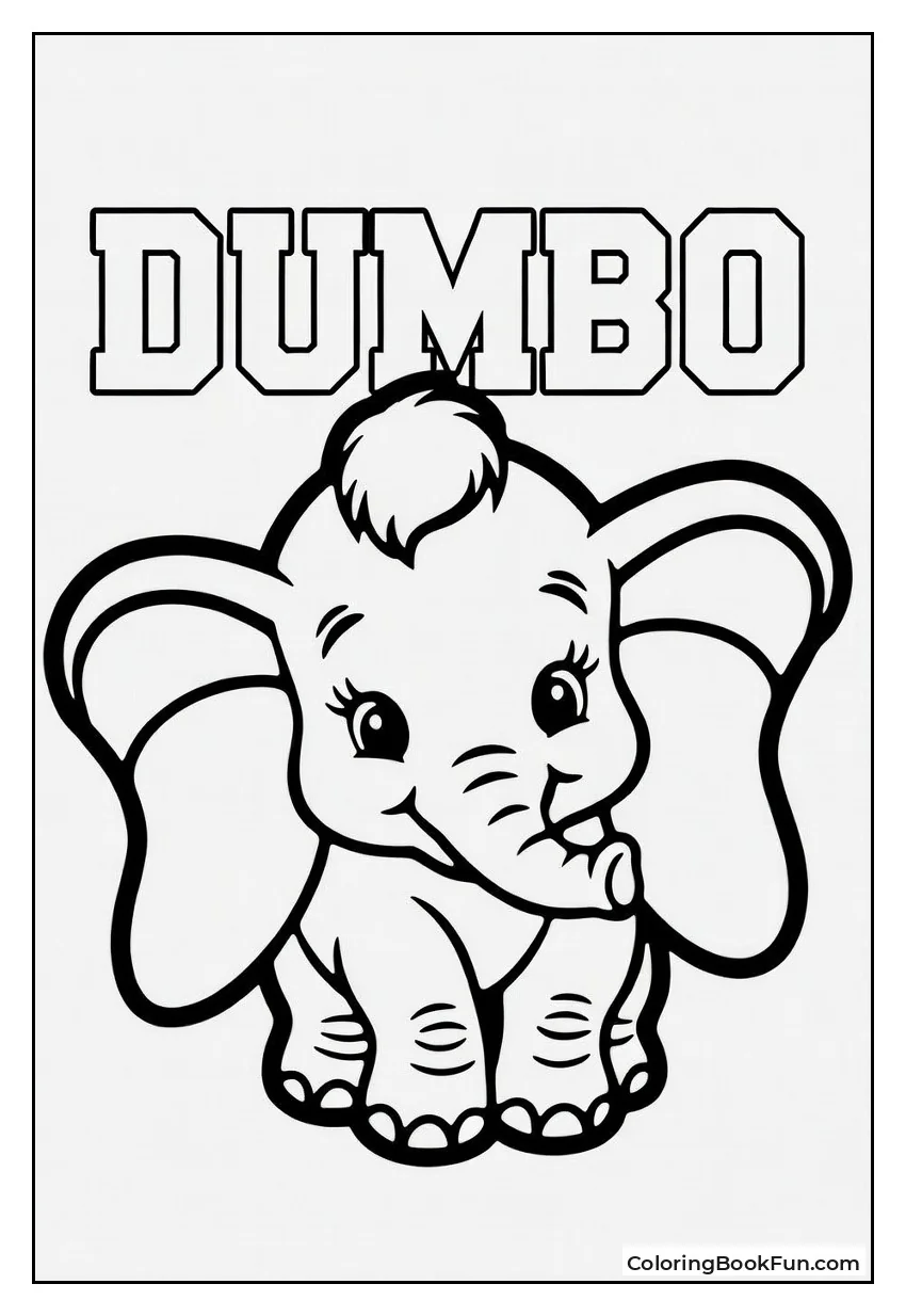 Baby Dumbo Smiling with Big Ears