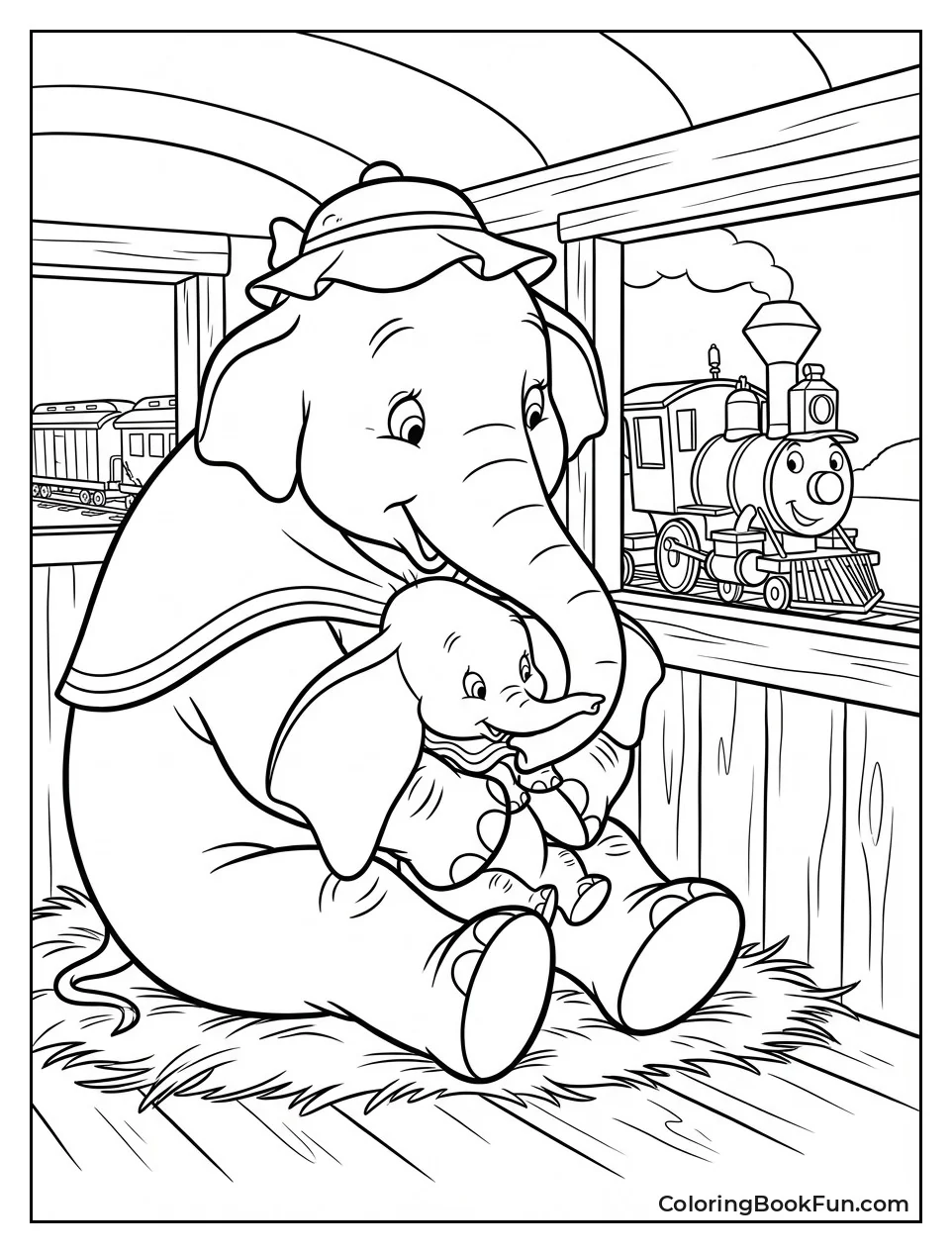 Dumbo Riding with Mom