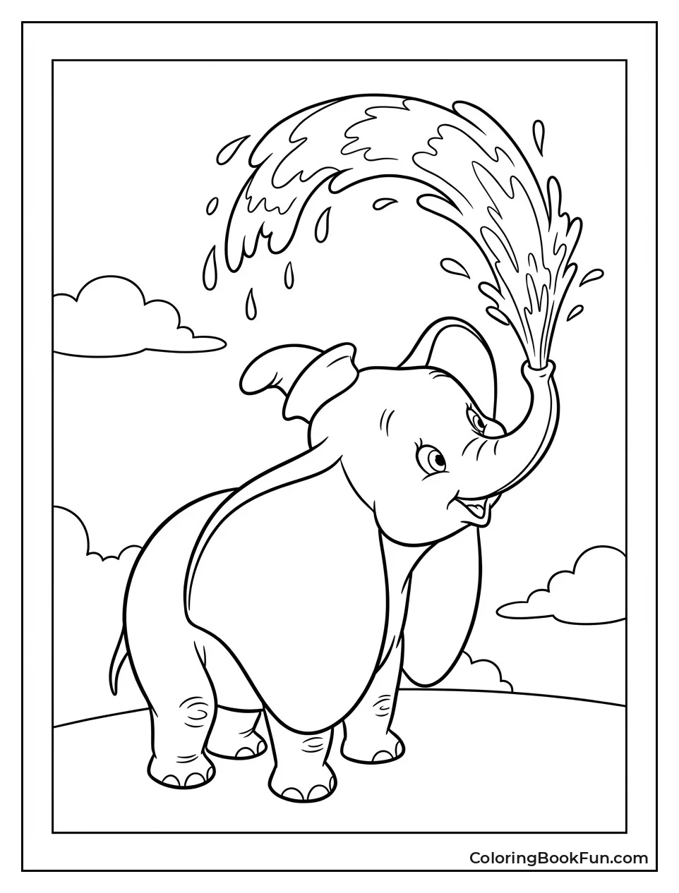 Dumbo Spraying Water Fountain