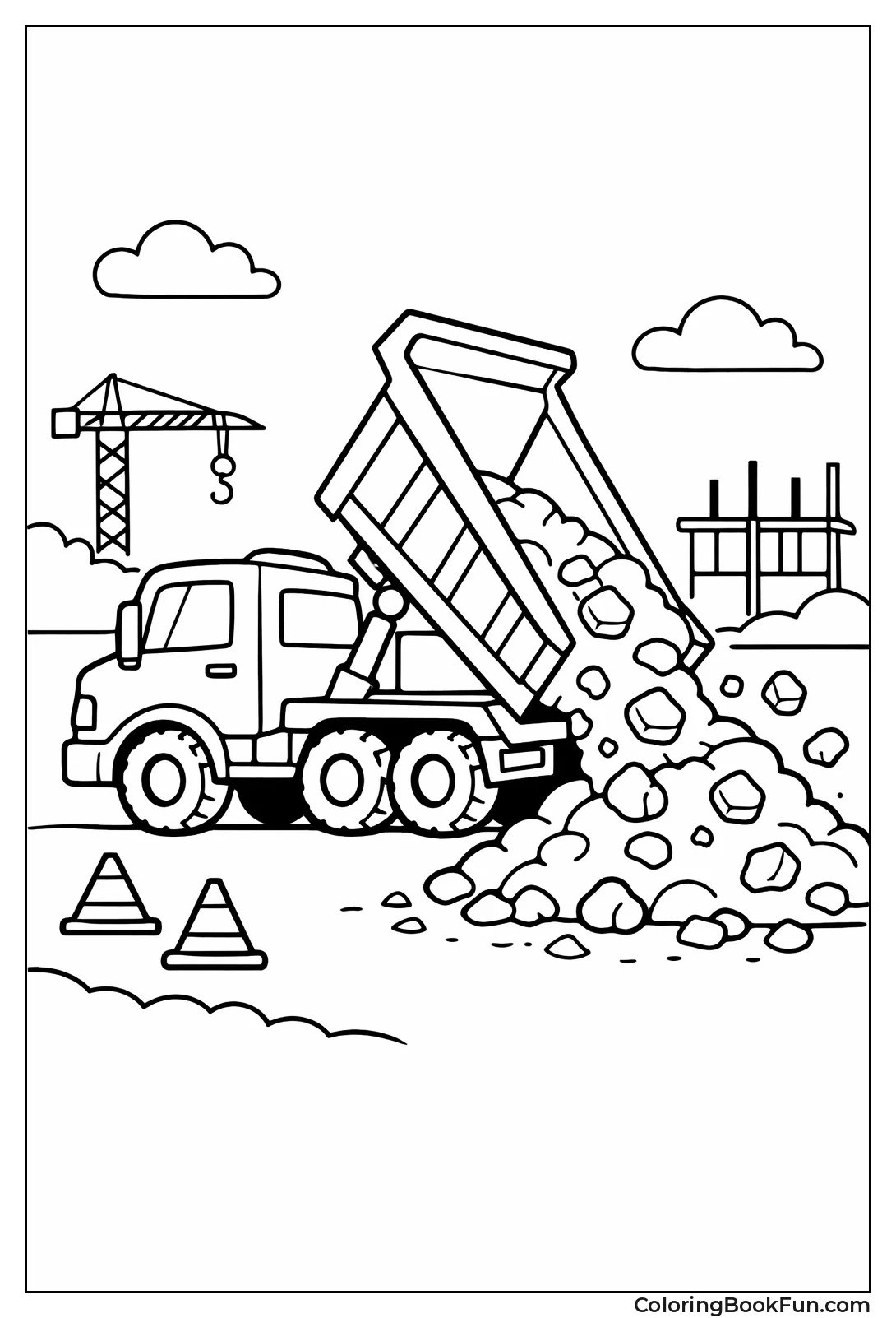 Dump Truck Dumps Dirt
