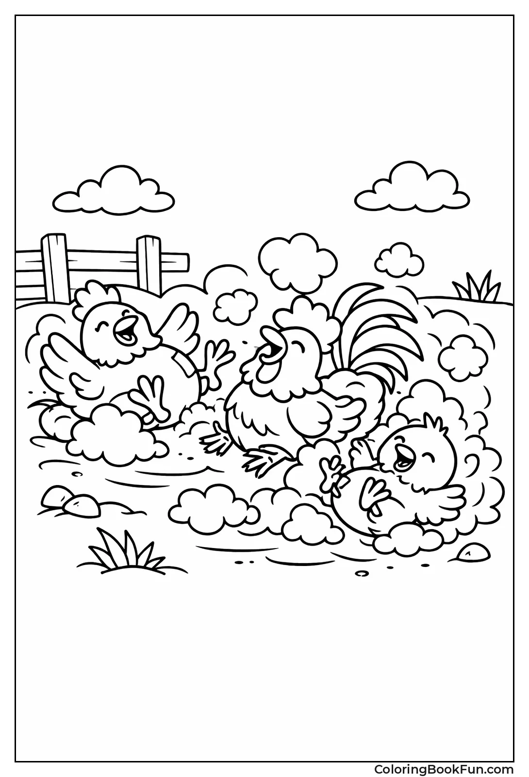 Chickens Roll in Dust