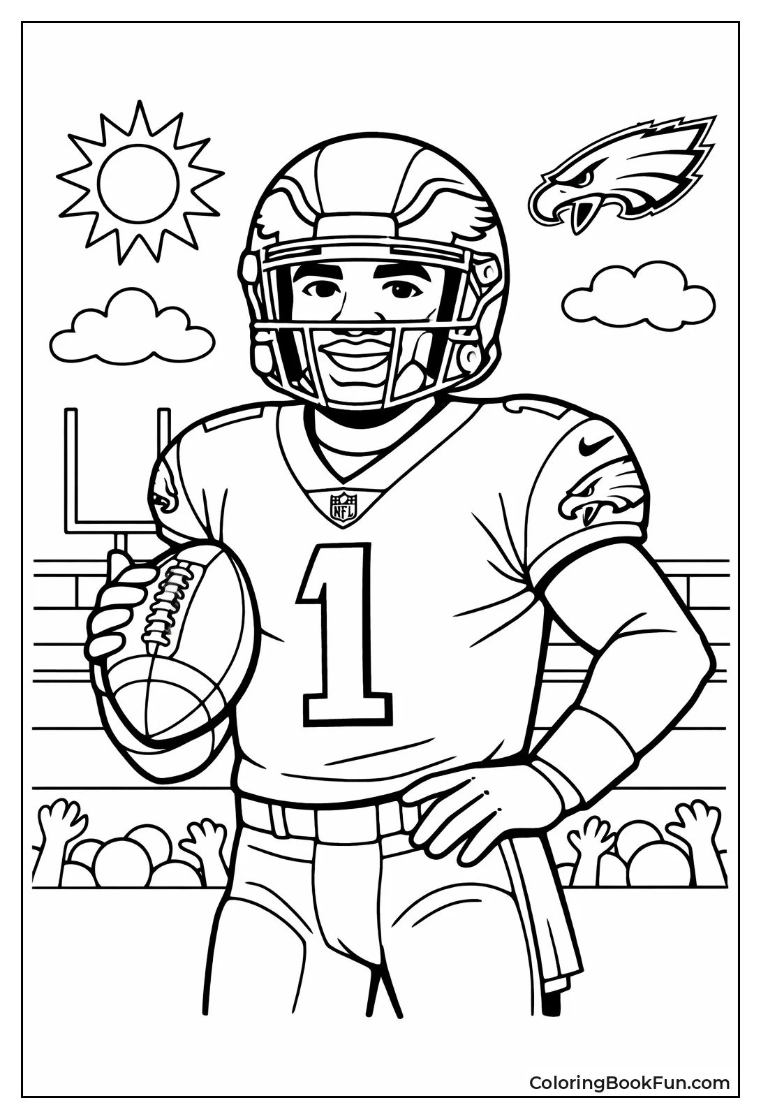 Jalen Hurts Poses with Football