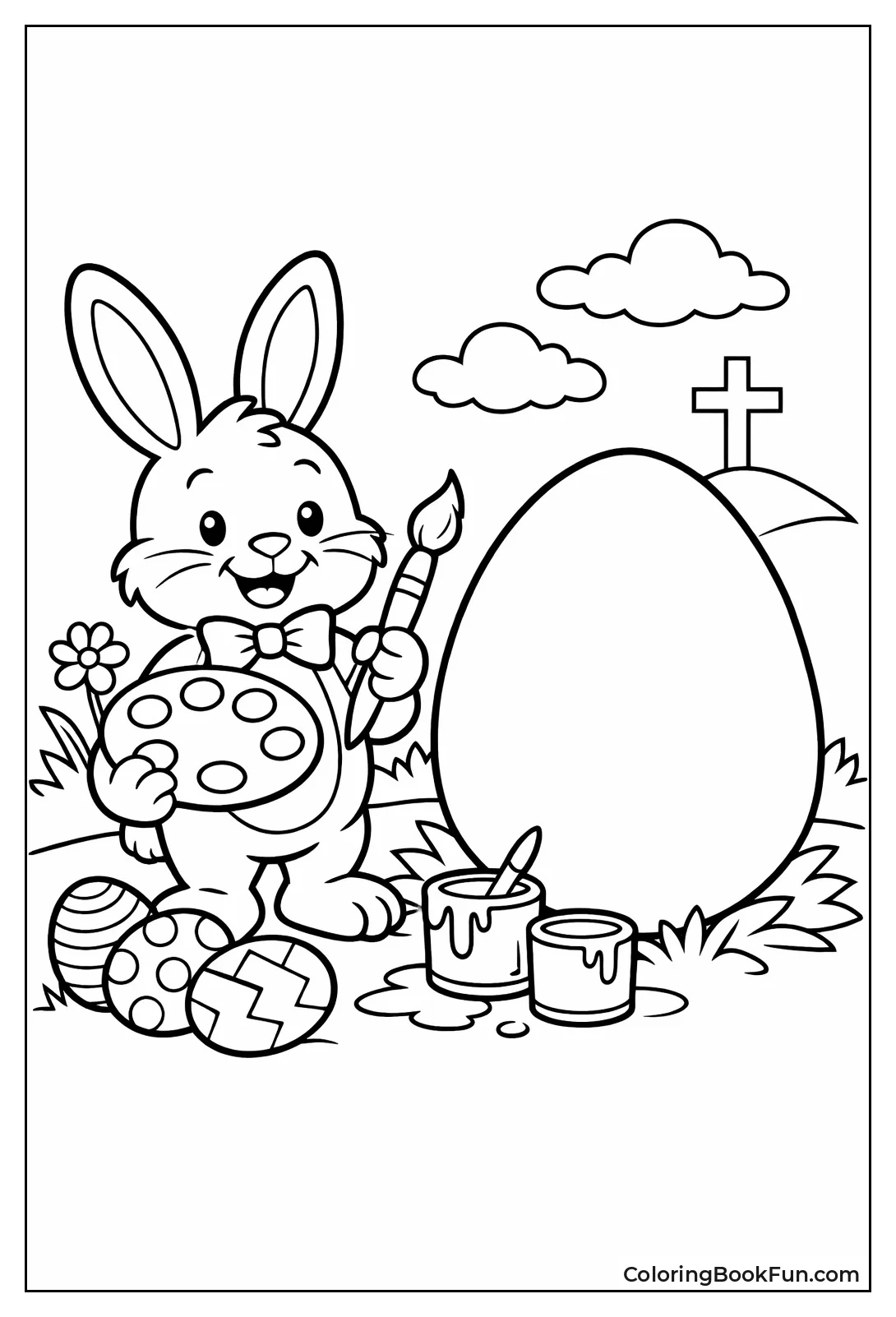 Bunny Painting Giant Egg