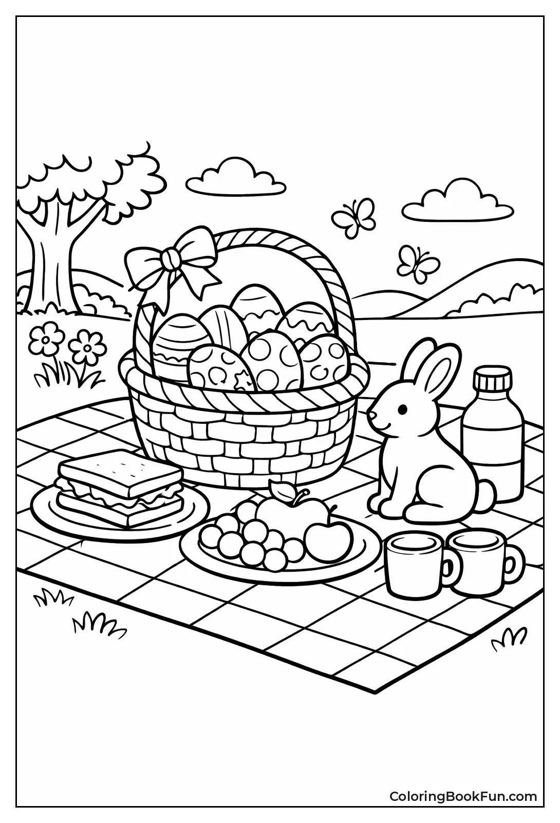 Easter Eggs Fill Picnic Basket