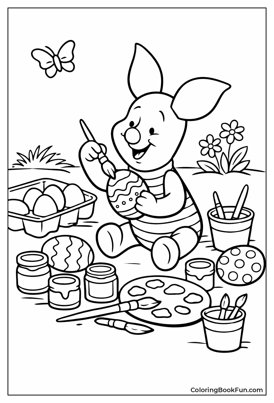 Piglet Paints Easter Eggs
