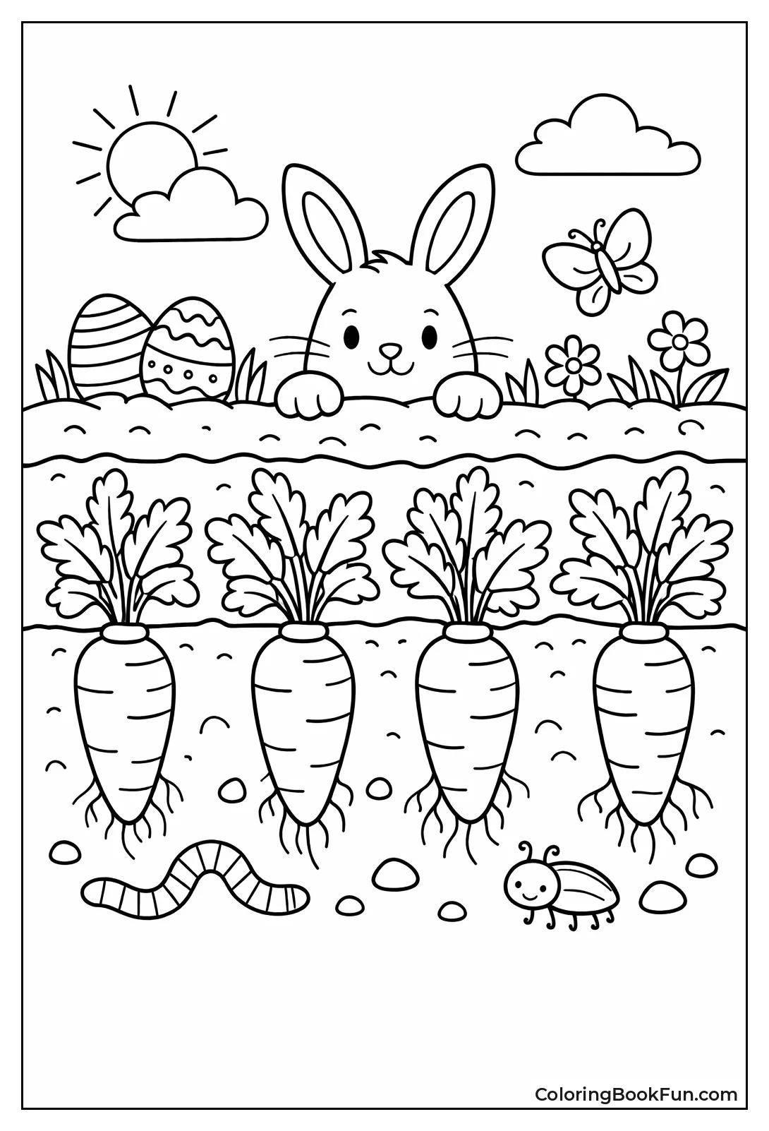 Bunny in Carrot Patch