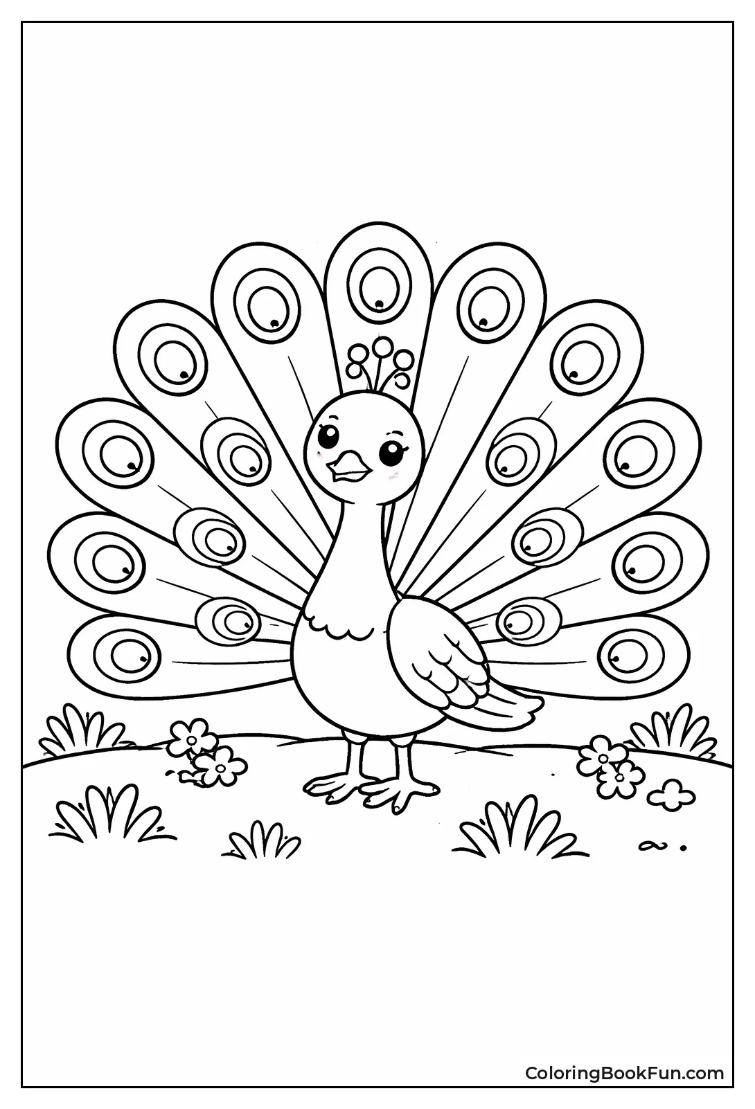 Easy Outline Peacock