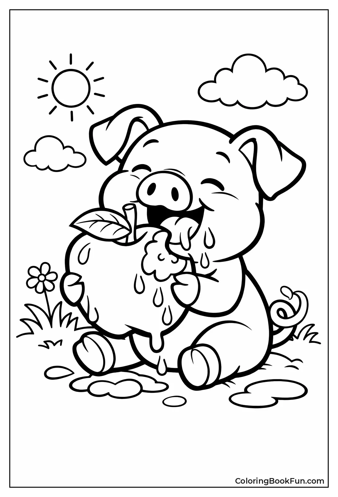 Pig Munching Big Apple