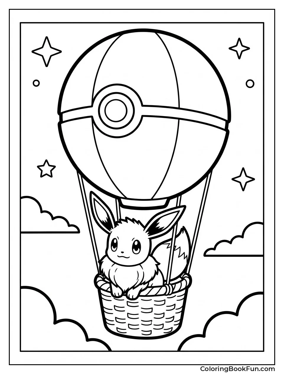 Eevee in Poké Ball Balloon