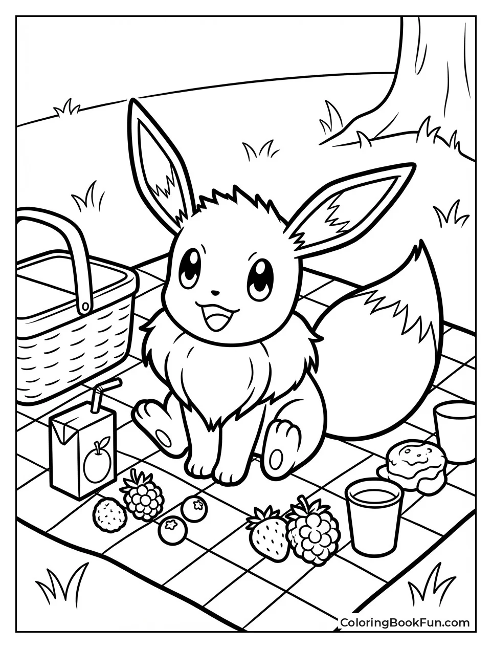 Eevee Picnicking with Berries