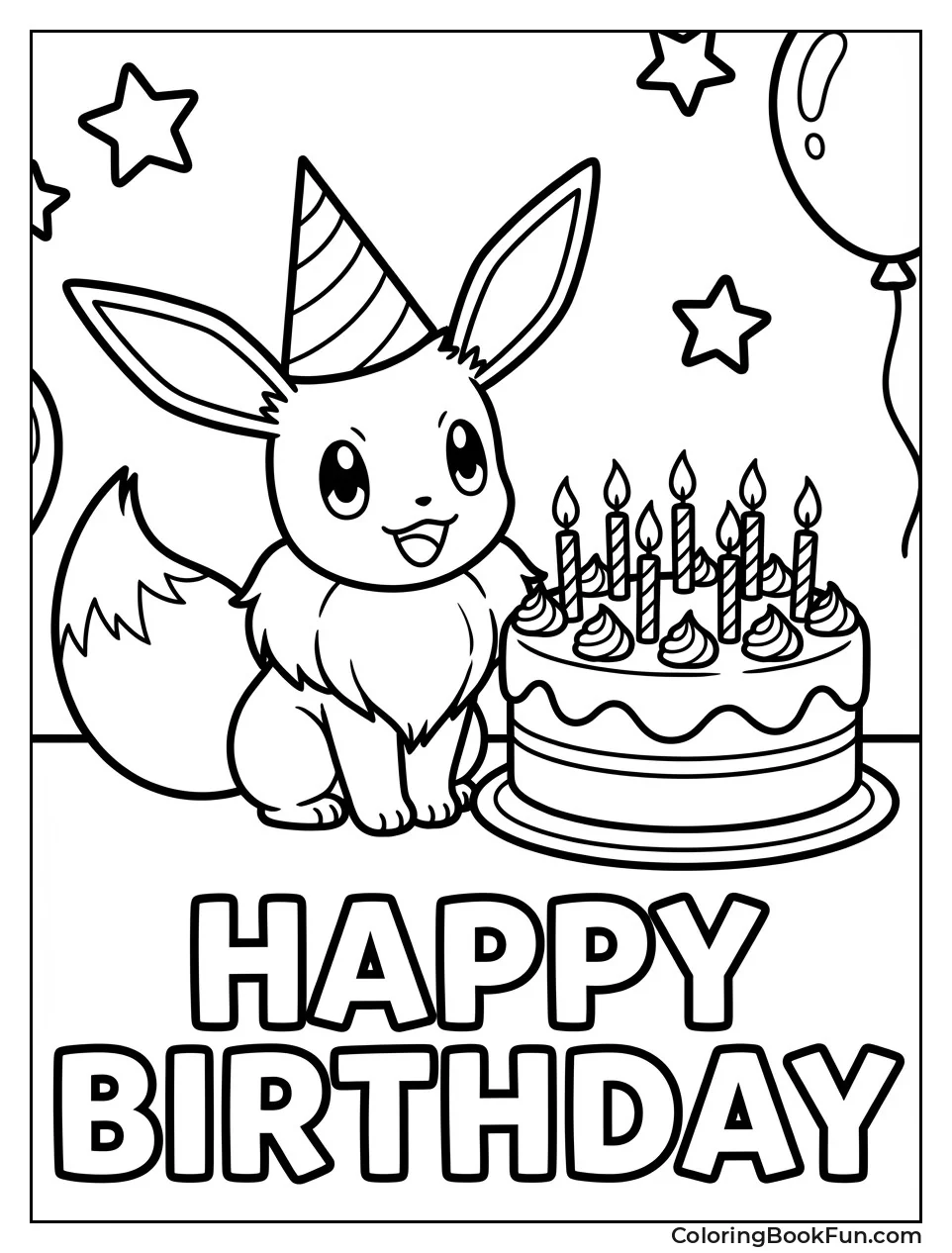 Eevee Party Hat Cake