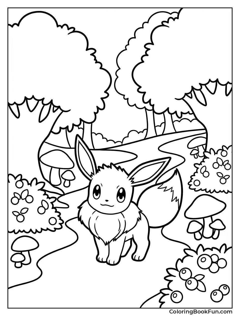 Eevee Exploring Forest Path