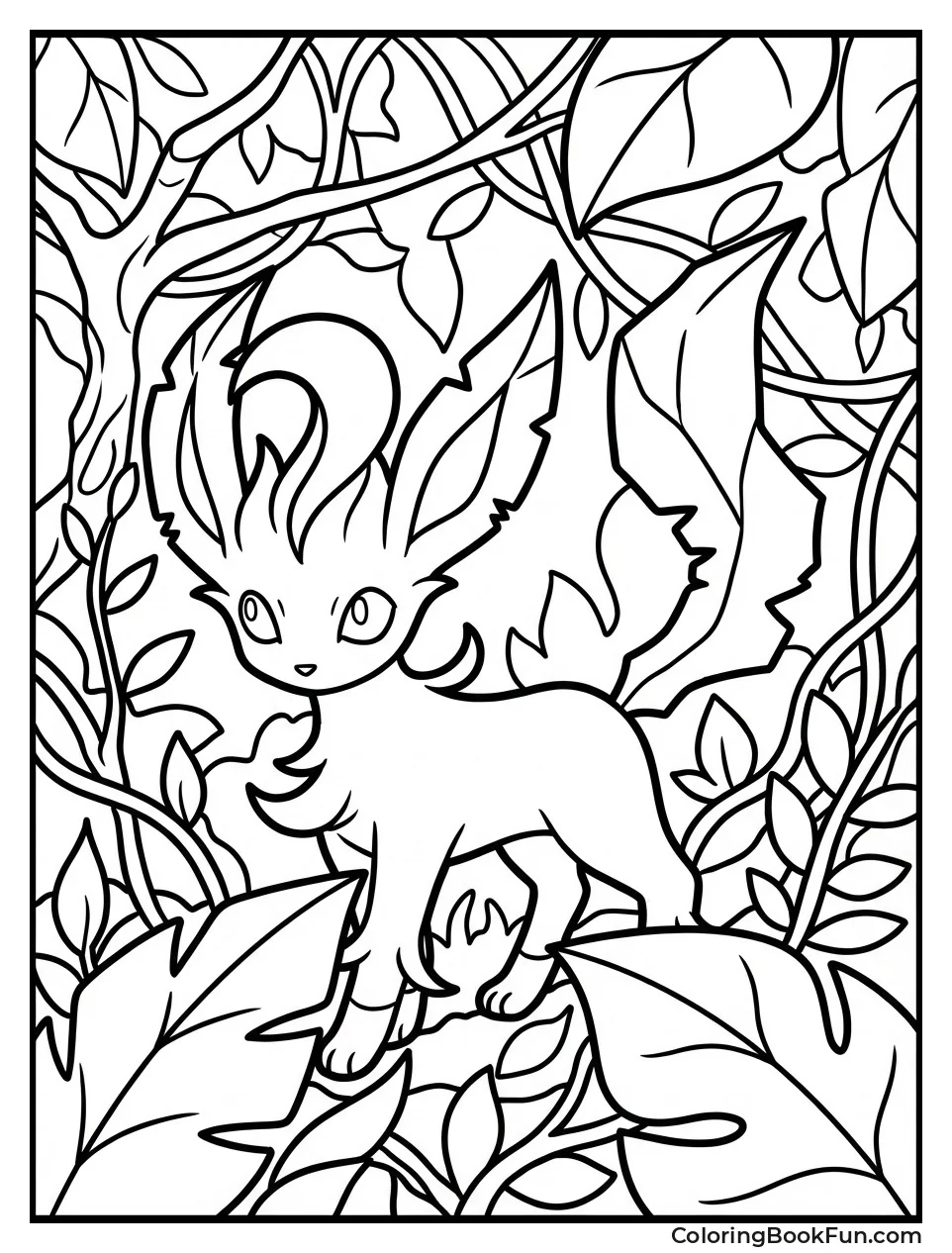 Leafeon Hiding in Leaves