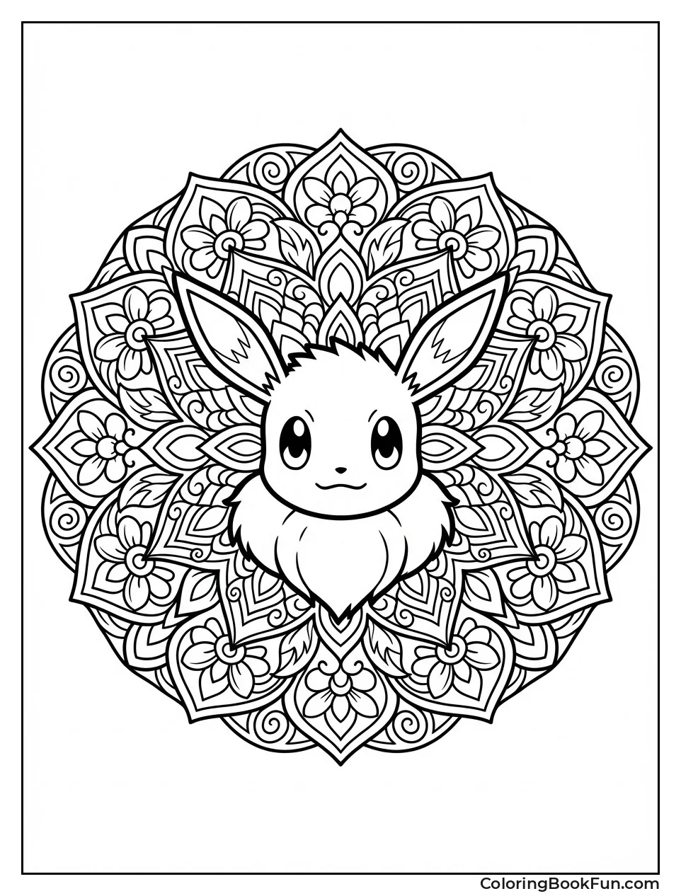 Eevee in Floral Mandala