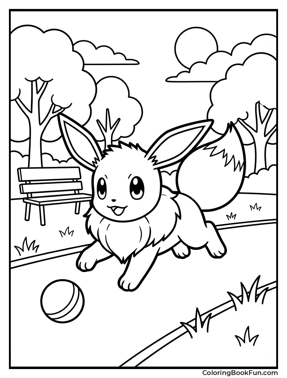 Eevee Chasing Fetch Ball