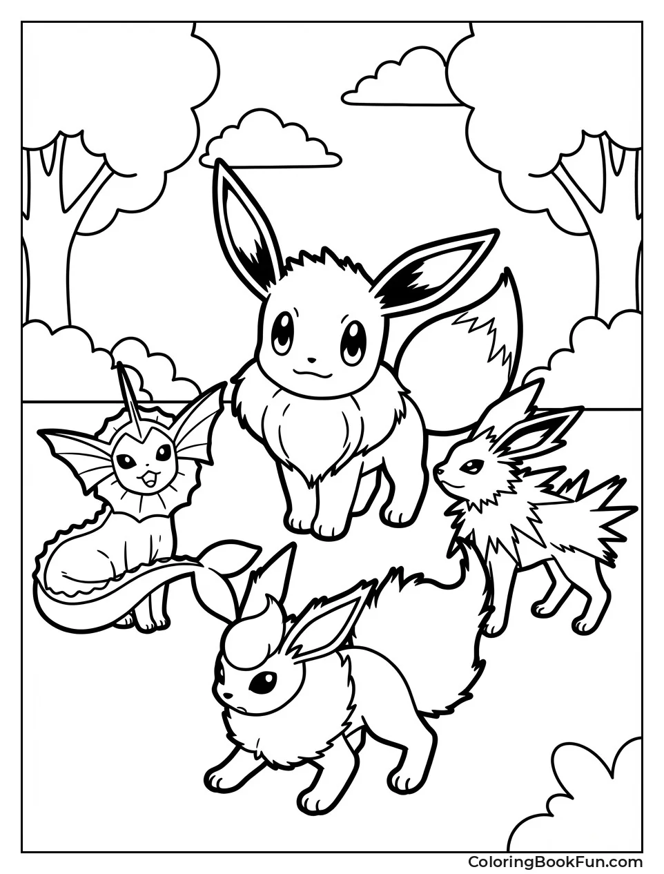 Eevee with First Three Evolutions