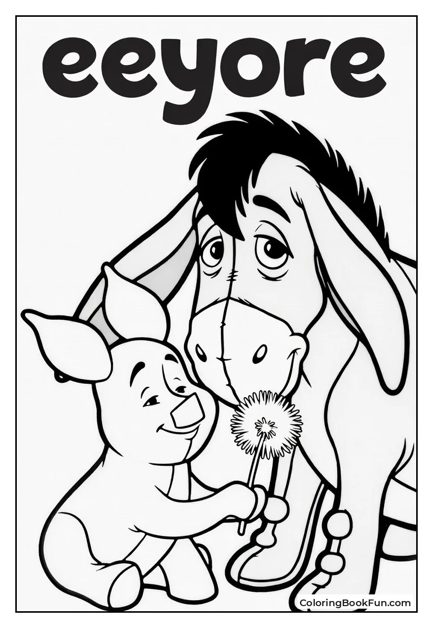 Piglet Hugs Eeyore Nose