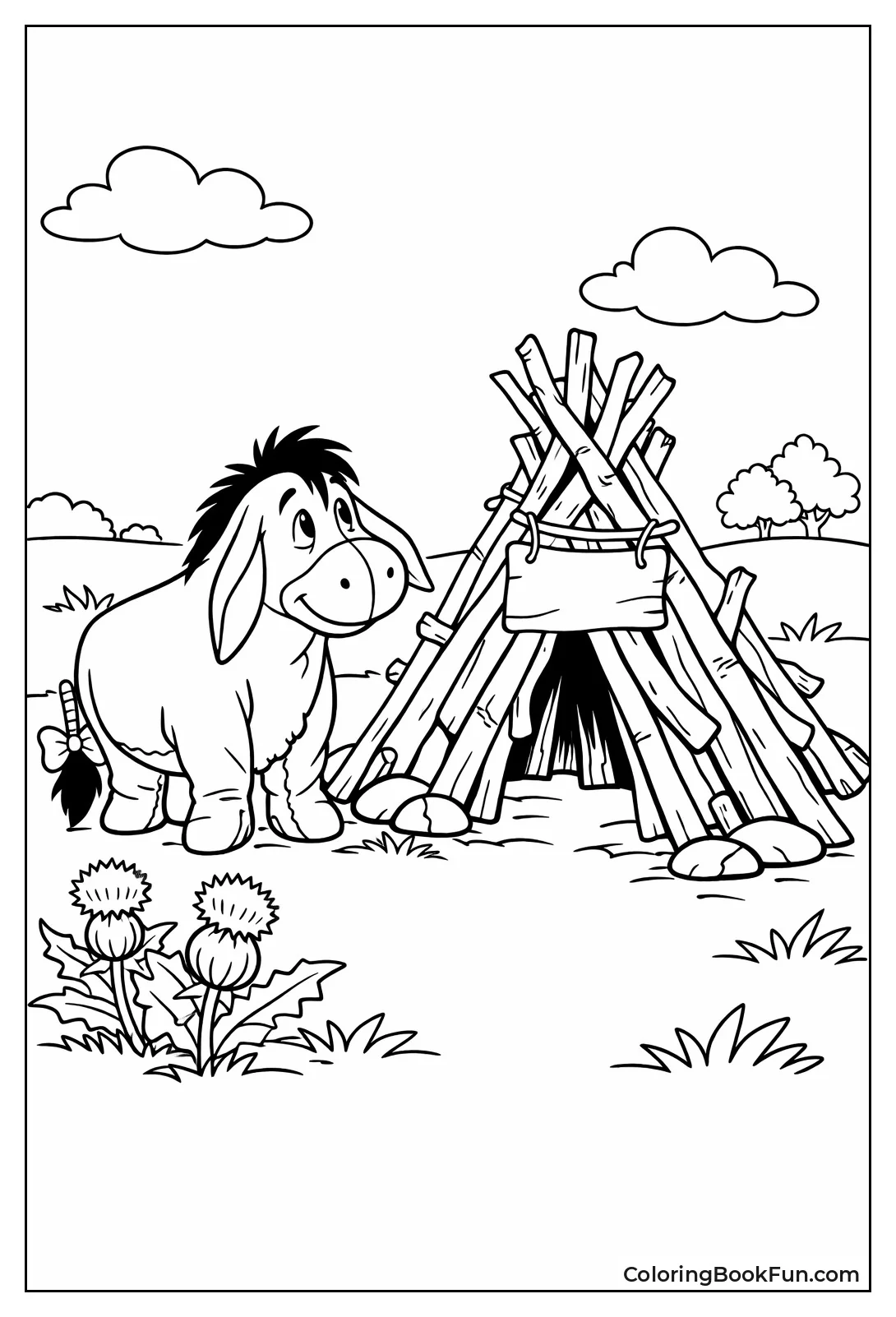 Eeyore Stands by Stick House