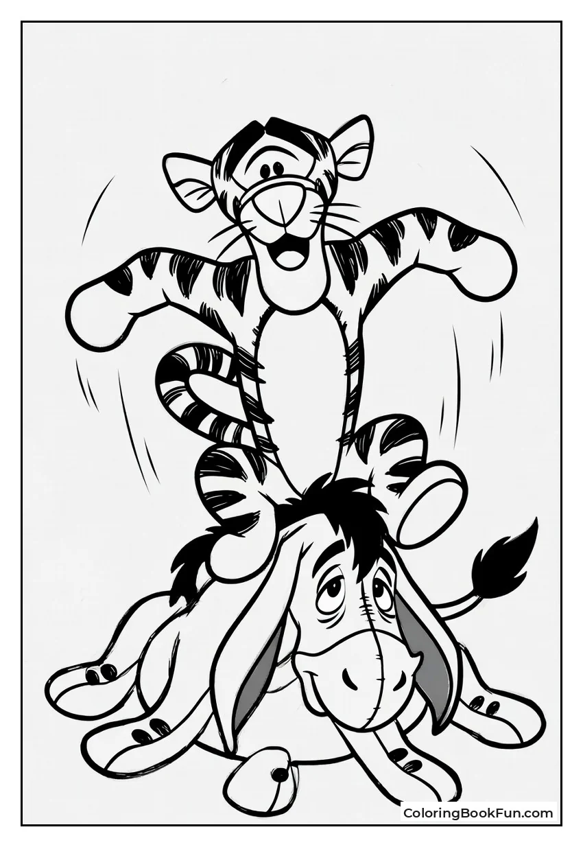 Tigger Bounces on Eeyore