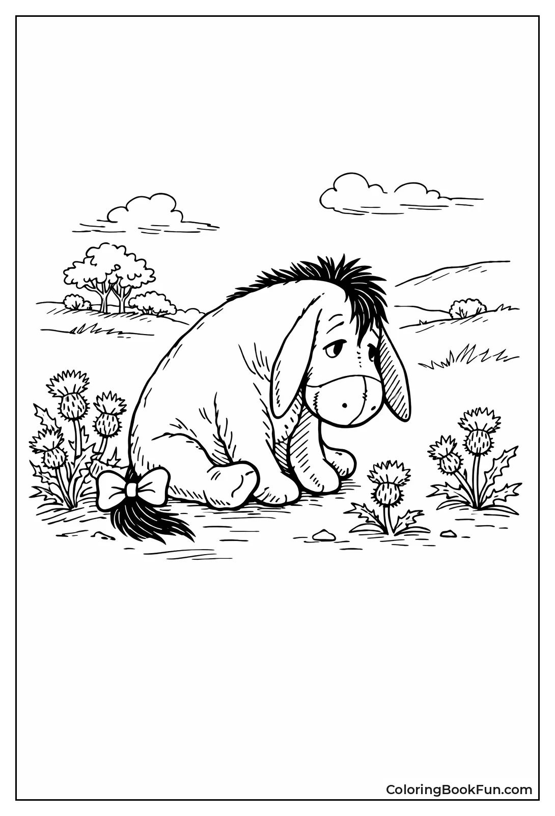 Vintage Eeyore Storybook Sketch