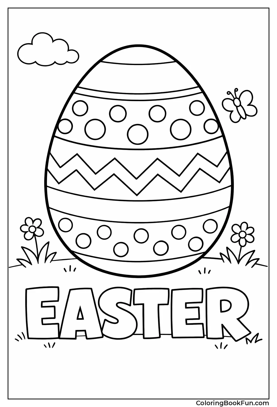 Egg with Stripes and Dots