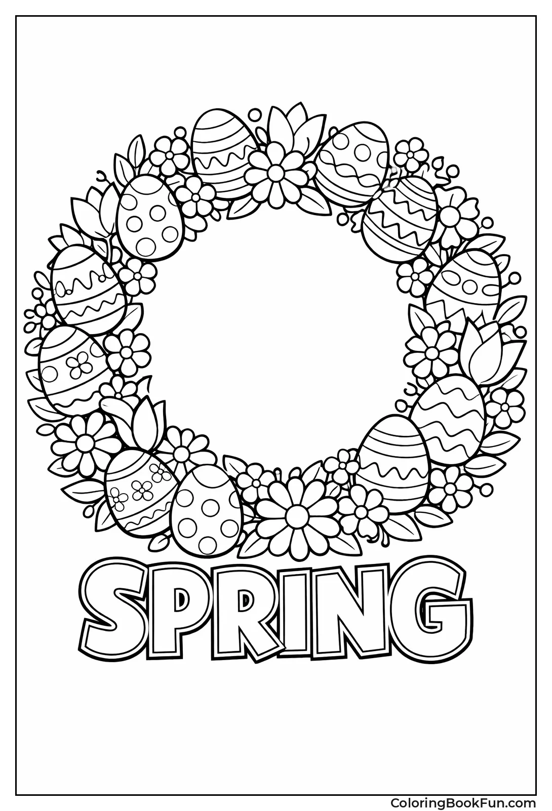 Wreath of Flowers and Eggs