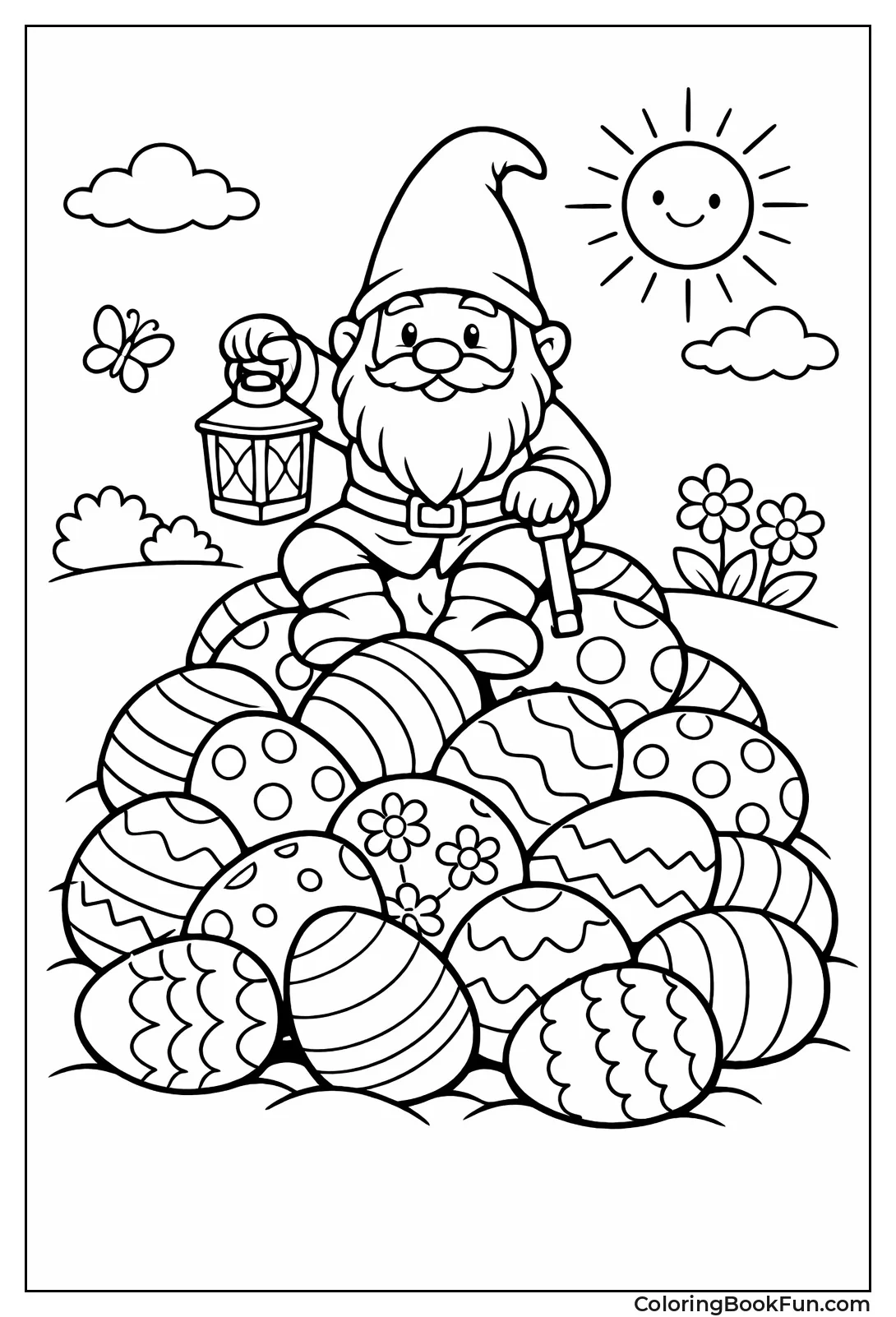 Gnome Guarding Pile of Eggs